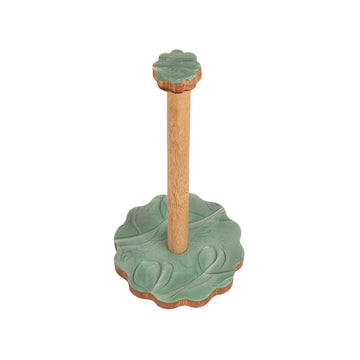 Green Resin Wooden Tissue Holder Stand
