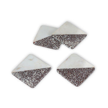 Stone Texture Resin Diamond Coasters – Contemporary Table Protection
