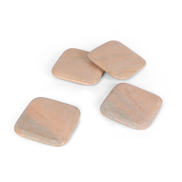 Peach & Beige Stone Square Coasters – Elegant Minimal Table Accessories