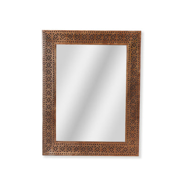 Oval Wooden Frame Wall Mirror