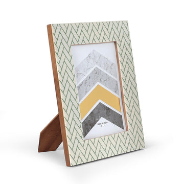 Green Herringbone Pattern Photo Frame