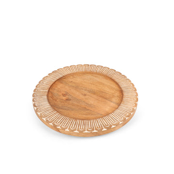 Brown & White Chevron Round Platter