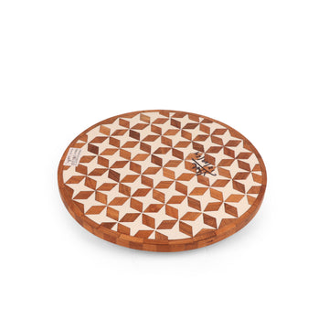 Diamond Star Inlay Round Trivet | Heatproof Table Base