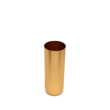 Tall Gold Tube Floor Vase