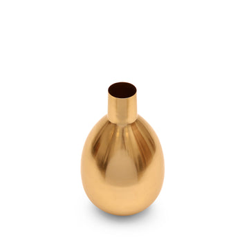 Gold Bulb-Shaped Metal Vase