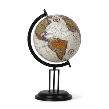 Classic World Globe with Black Stand – Educational Desk Accessory