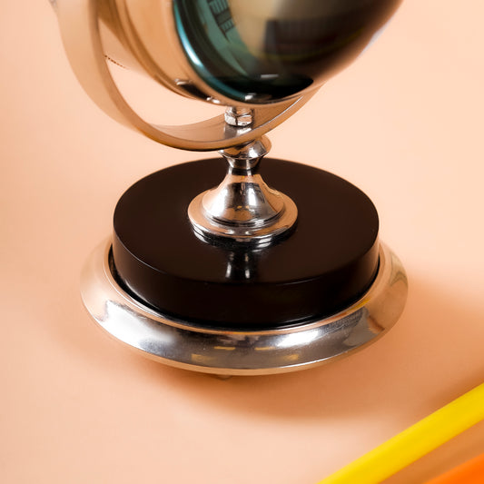 Orbit Desk Clock & Sculptural Table Decor (Metal & Glass)