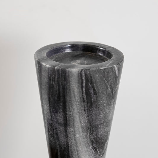 Marble & Metal Sphere Candle Holders (Set of 2) – Sculptural Taper Holders for Console & Dining Table