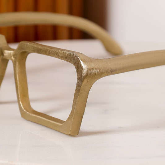 Statement Spectacles Metal & Inlay Tabletop Décor Object