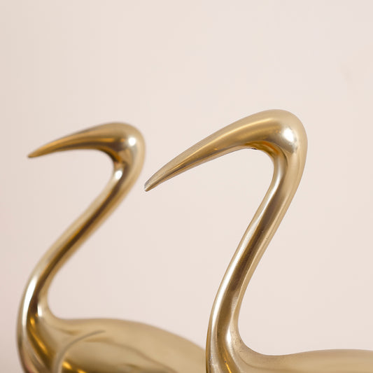 The Golden Perch Pair- Marble & Metal Bird Duo Sculptural Table Décor