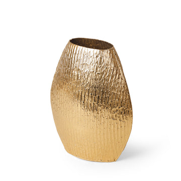 Textured Gold Metal Vase