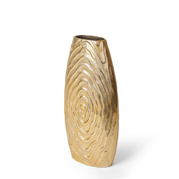 Sculpted Gold Metal Vase