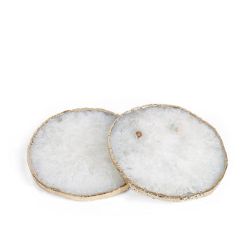 White Natural Stone Round Coasters – Minimal Table Protection Set