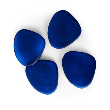 Blue Resin Pebble-Shaped Coasters – Modern Table Accessories