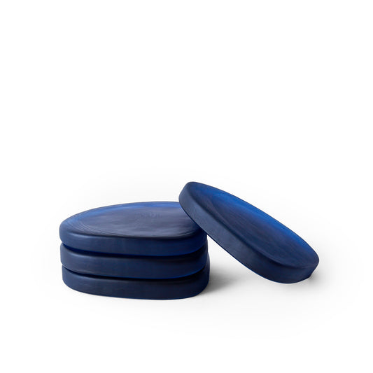 Blue Resin Pebble-Shaped Coasters – Modern Table Accessories