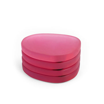 Pink Resin Pebble Coasters – Elegant Modern Coaster Set