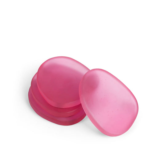 Pink Resin Pebble Coasters – Elegant Modern Coaster Set