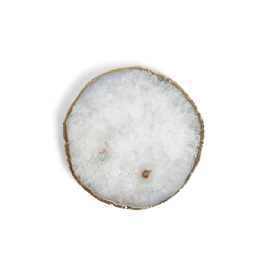 White Natural Stone Round Coasters – Minimal Table Protection Set