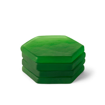 Green Resin Hexagon Coasters – Modern Decorative Coaster Set
