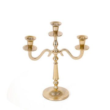 Vintage Gold 3-Arm Candelabra Candle Stand