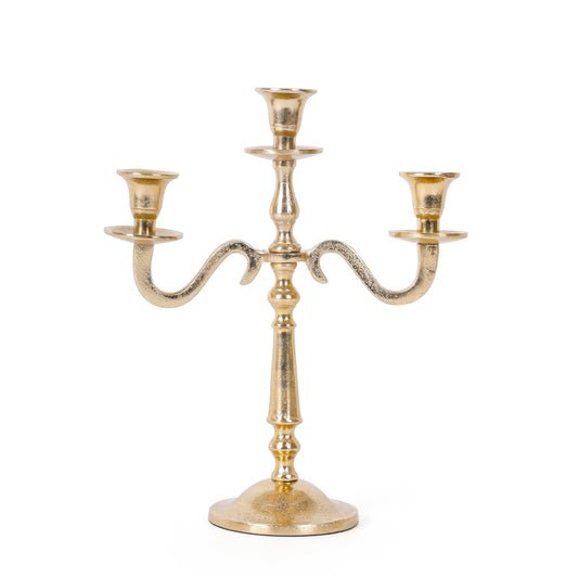 Vintage Gold 3-Arm Candelabra Candle Stand