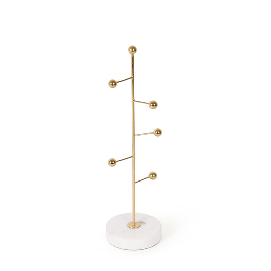 Gold Jewelry Display Stand with Marble Base