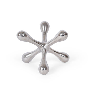 Silver Jack Decorative Sculpture – Modern Metallic Tabletop Home Accent