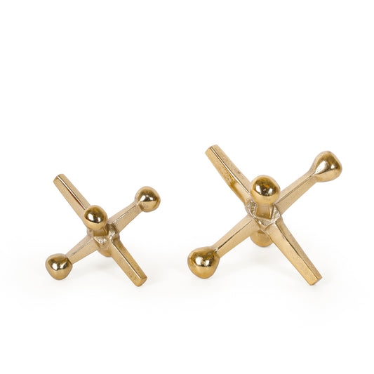 Gold Jack Decorative Sculpture Set – Modern Tabletop Home Décor Accent