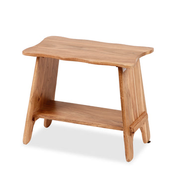 Rustic Solid Wood Stool – Natural Finish Seating