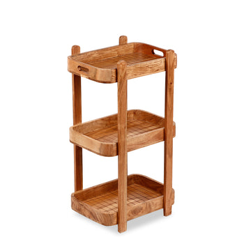 Vertical Wooden Organizer Rack – Multi-Tier Storage Stand