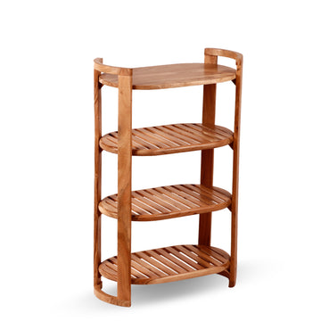 Wide Wooden Storage Rack – Multi-Tier Open Shelf Unit
