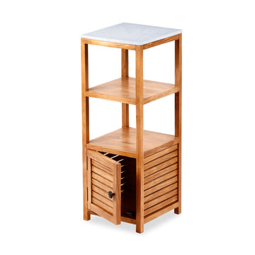 Solid Wood 3-Tier Rack with Marble Top – Storage Unit