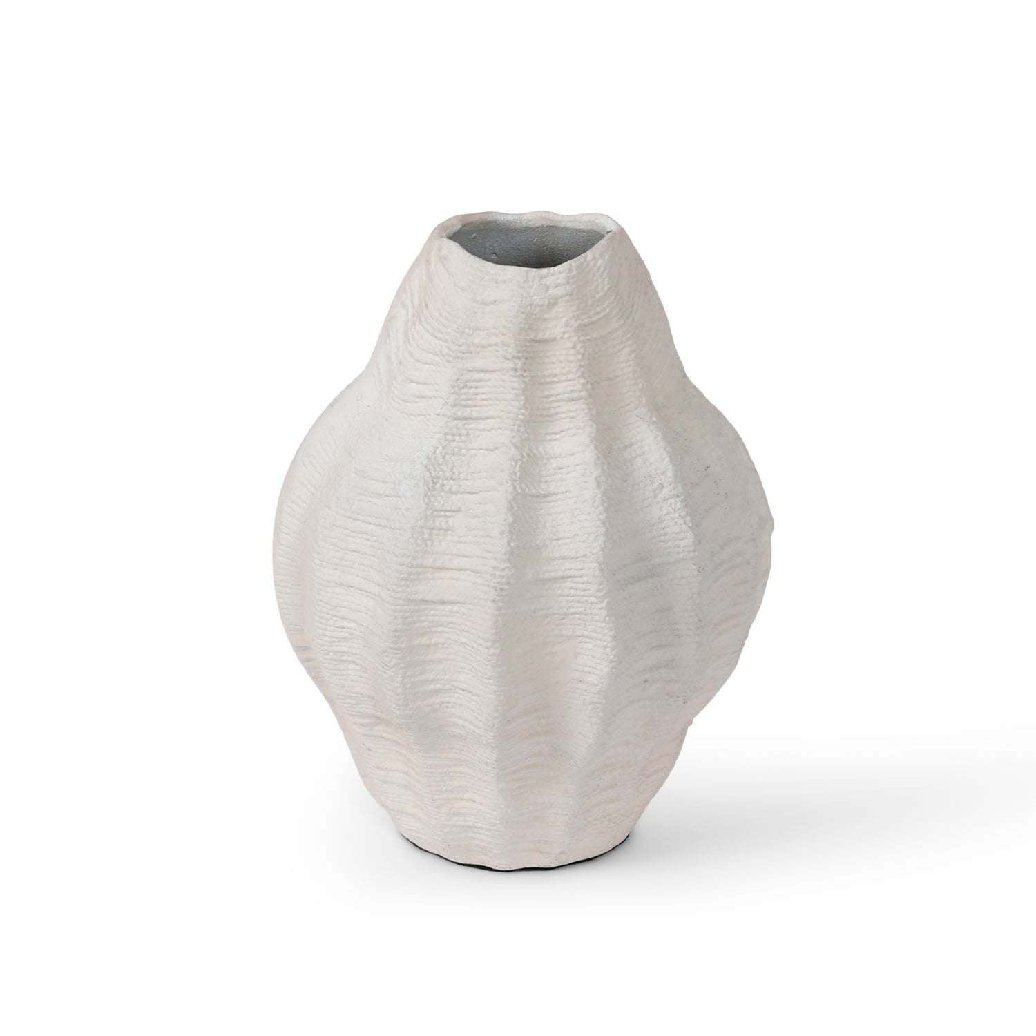 Elegant White Metal Vase – Modern Minimalist Home Décor Accent
