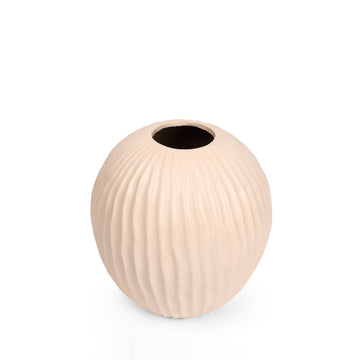 Round Ribbed Sphere Vase