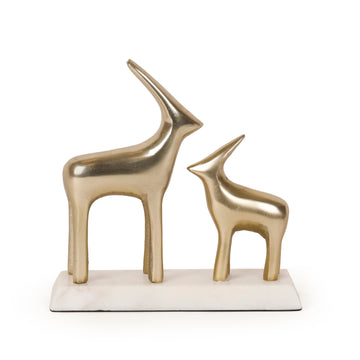 Marble & Metal Deer Sculpture – Minimalist Table Decor Accent