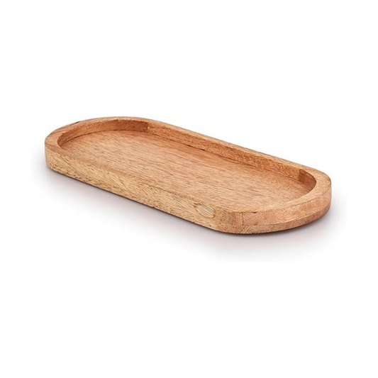 Set of 3 Wooden Oval Trays for Bathroom, Vanity & Dining Table