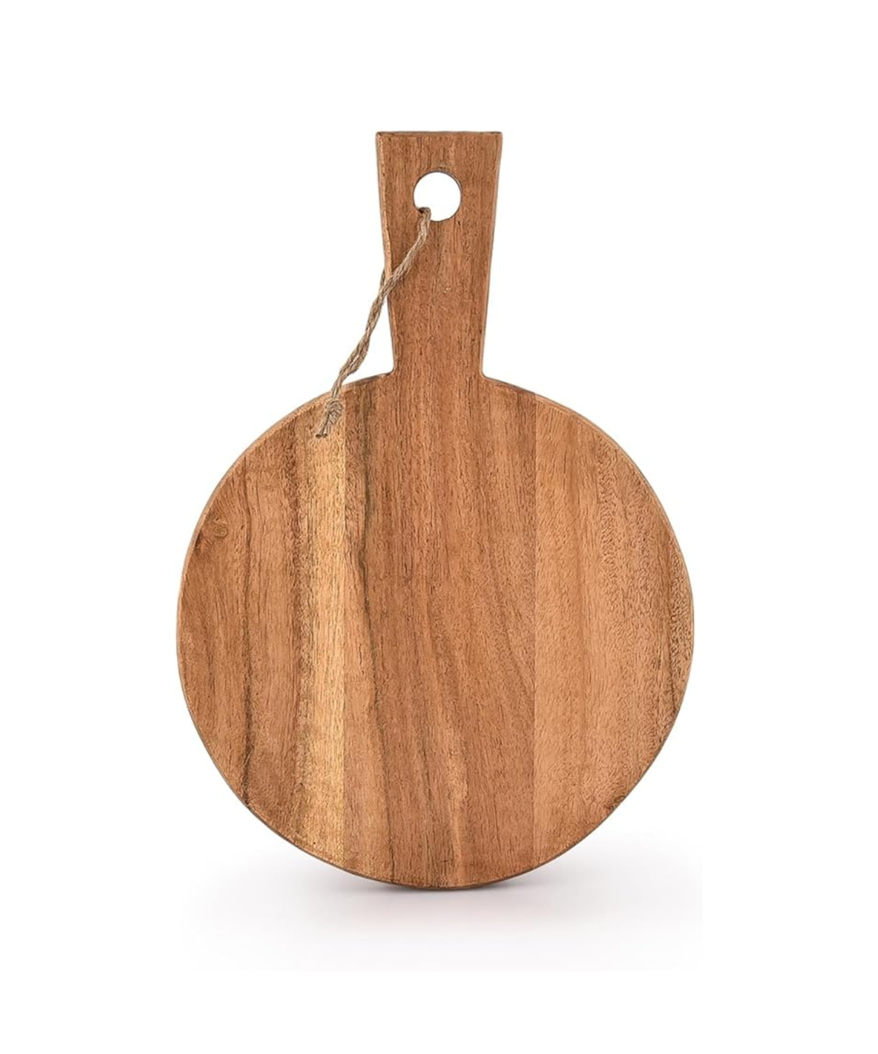 Round Wooden Pizza & Serving Board with Handle Rope