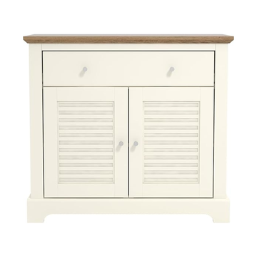 Cream Shutter Door Sideboard with Drawer & Wooden Top