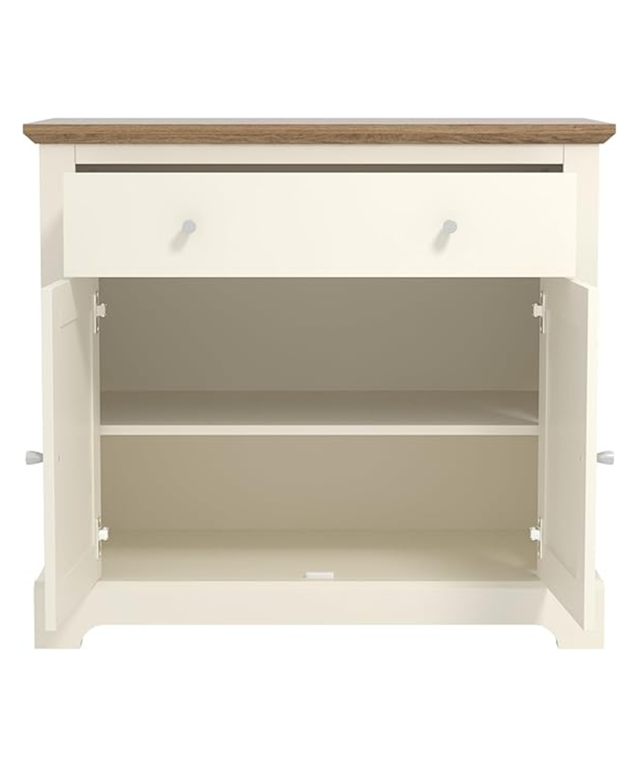 Cream Shutter Door Sideboard with Drawer & Wooden Top