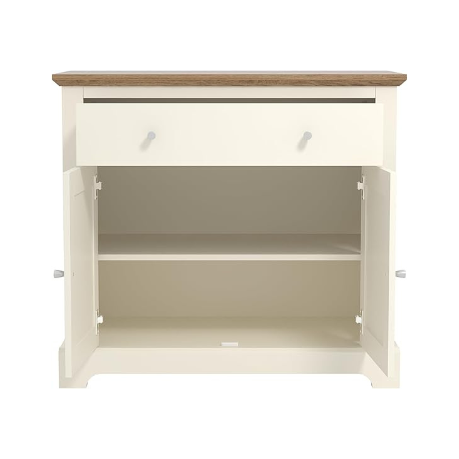 Cream Shutter Door Sideboard with Drawer & Wooden Top