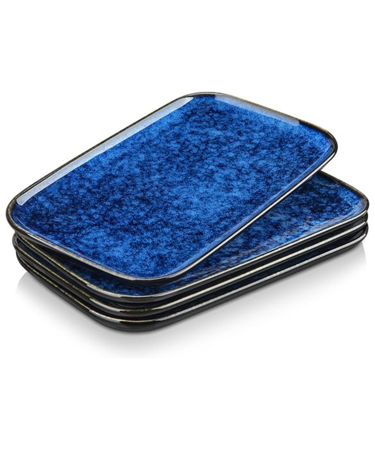 Set of 4 Rectangular Ceramic Serving Plates