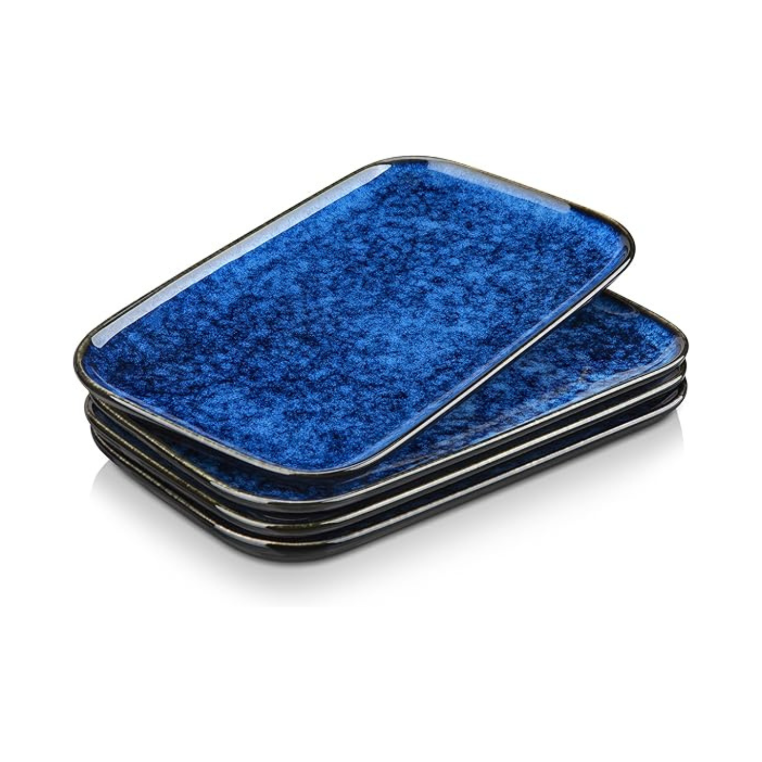 Set of 4 Rectangular Ceramic Serving Plates