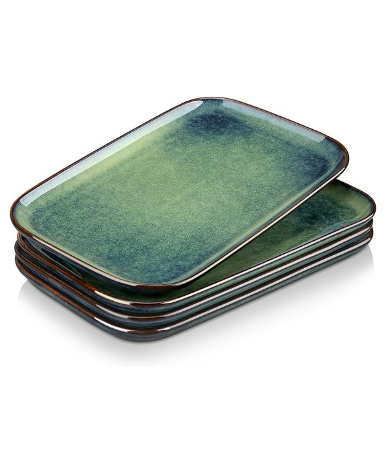 Set of 4 Rectangular Ceramic Serving Plates