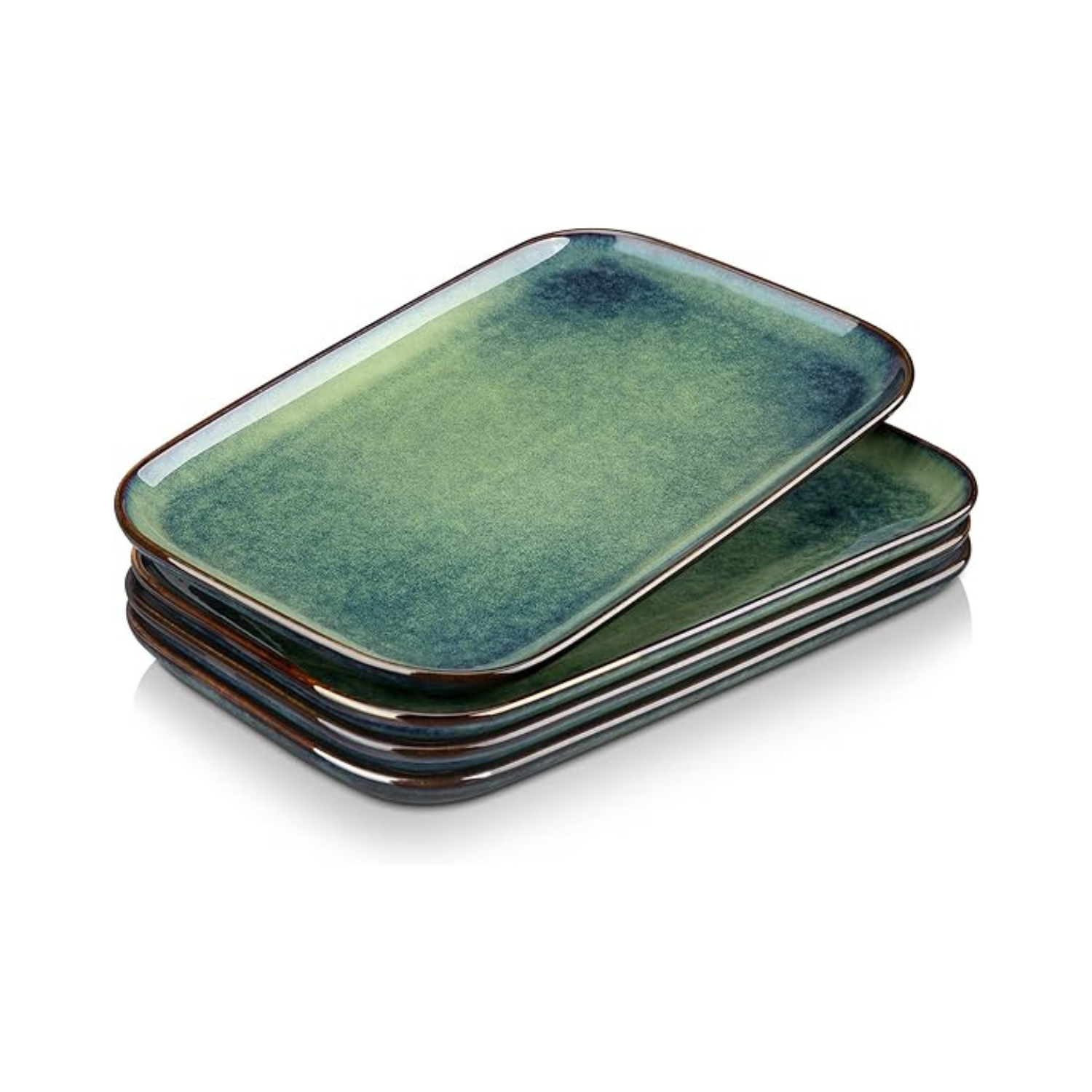 Set of 4 Rectangular Ceramic Serving Plates
