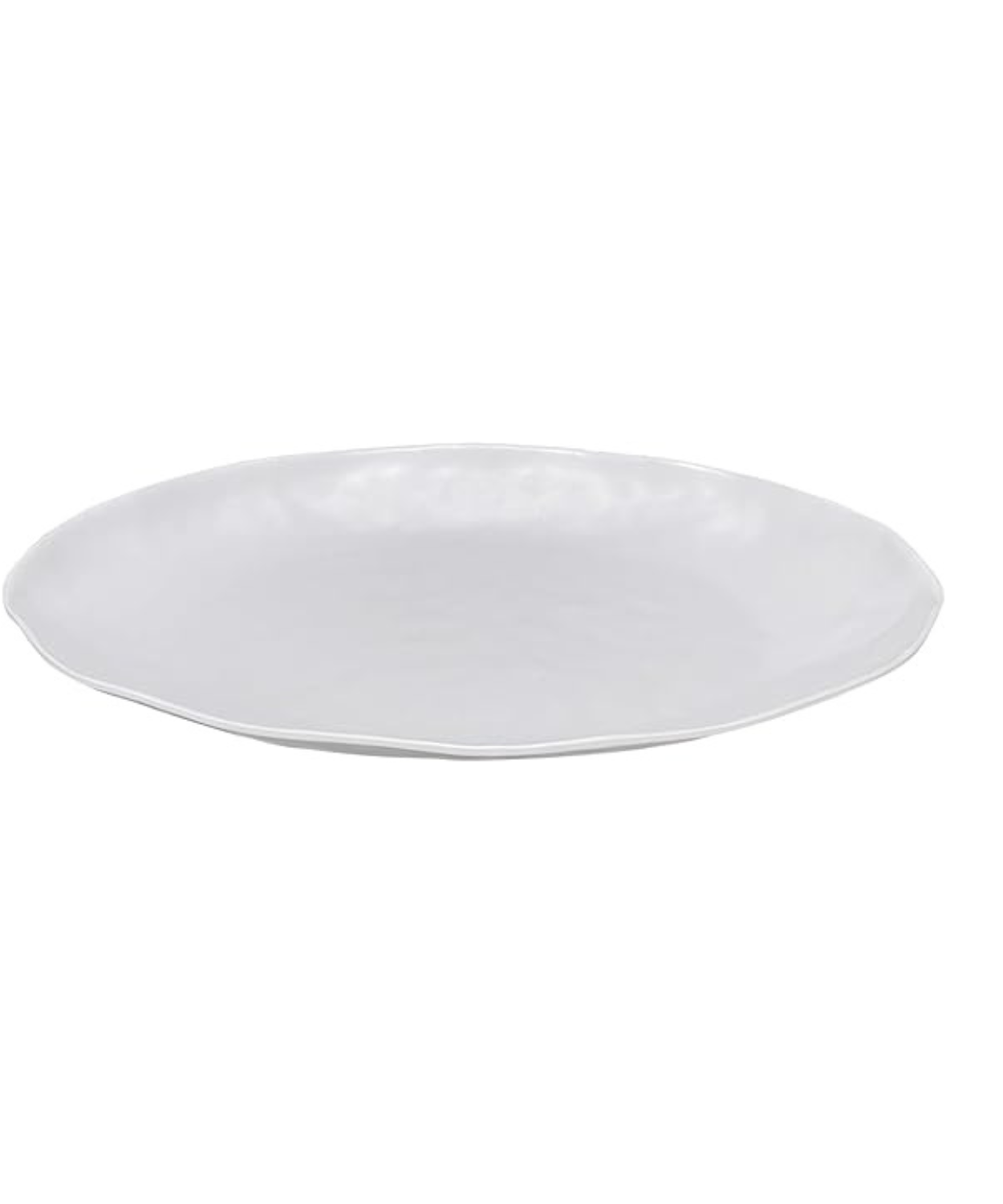 Set of 2 White Organic Shape Ceramic Serving Plates