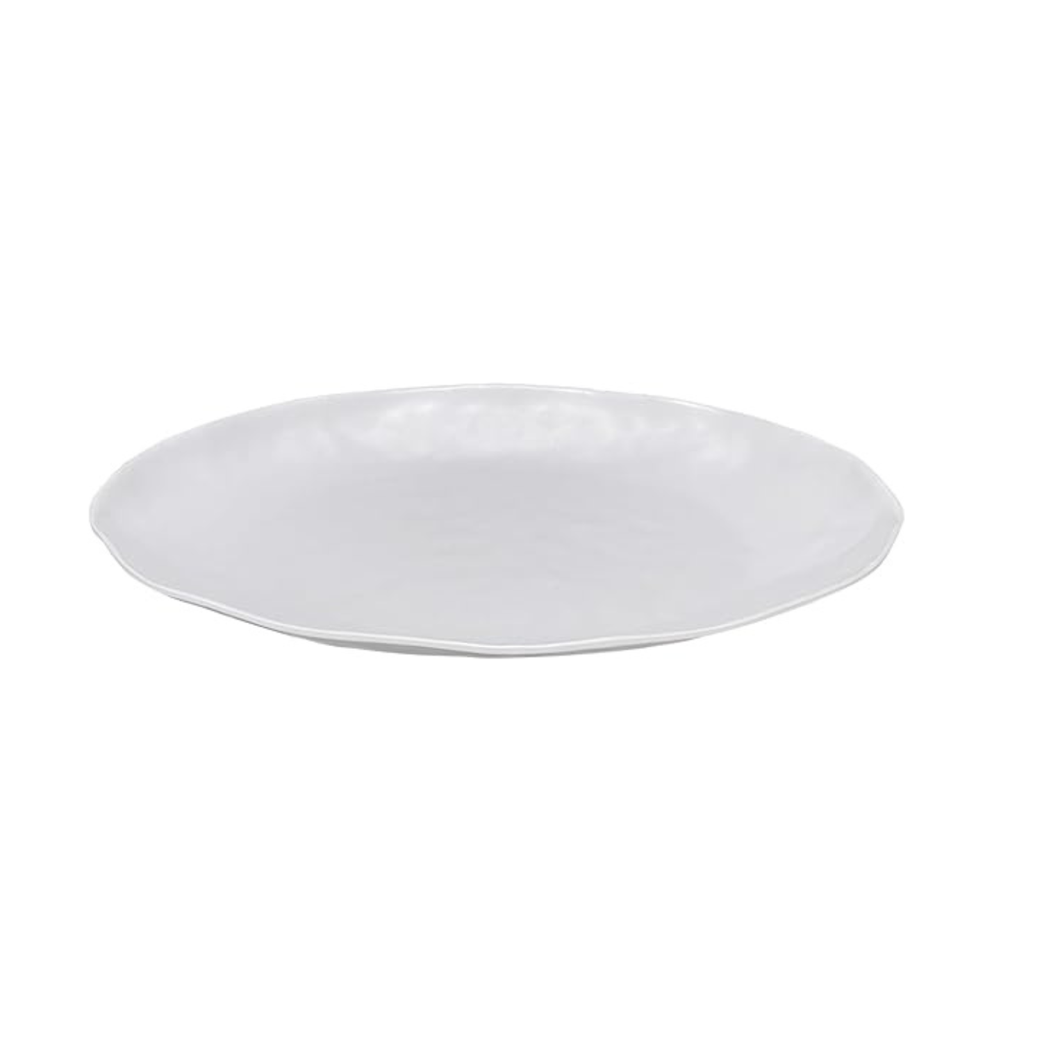 Set of 2 White Organic Shape Ceramic Serving Plates