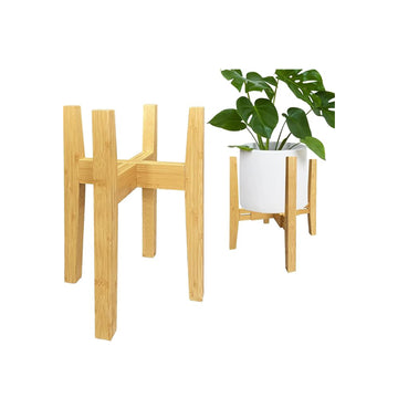 Mid-Century Modern Wooden Plant Stand for Indoor Plants