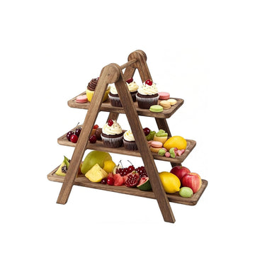 Stands,Pine Serving Platters for Serving Food, Party, Graduation Wedding or Birthday Party, Picnic Tray Rack